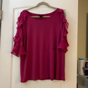 Worthington cold shoulder ruffled sleeves blouse